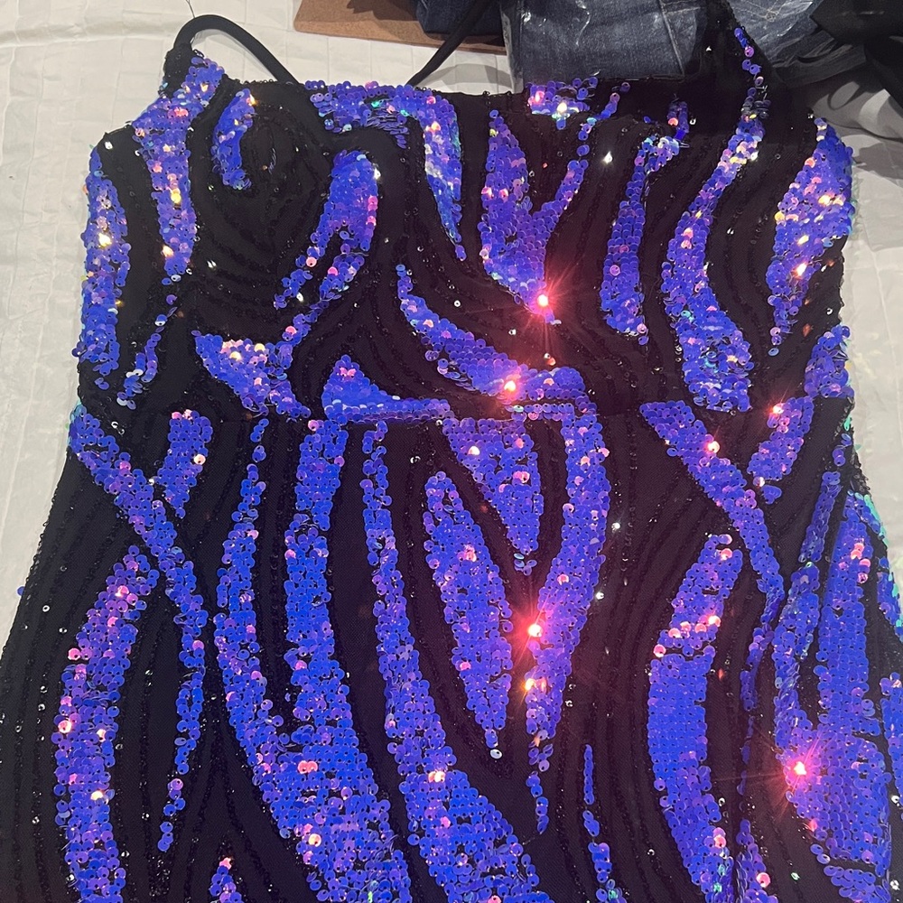 Sequin Zebra Print Dress